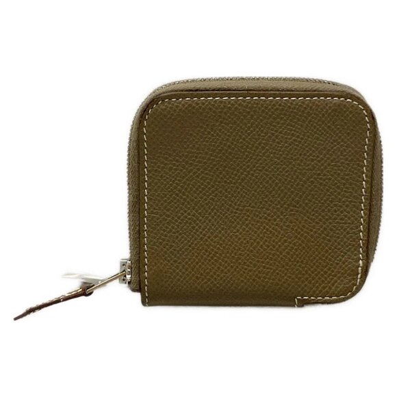 Auth HERMES Azap Compact Mini Silkin - Etoupe Veau Epsom D Coin Case - Picture 1 of 11